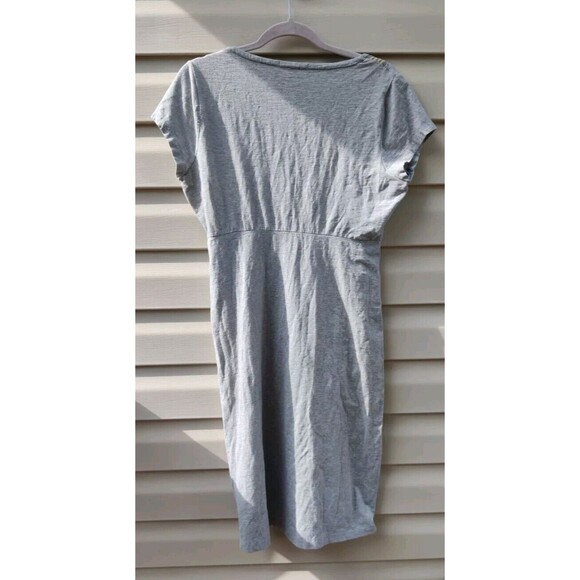 BODEN Womens Gray T-Shirt Dress Embroidered Yellow Empire Waist US 12 L Long - Picture 3 of 9